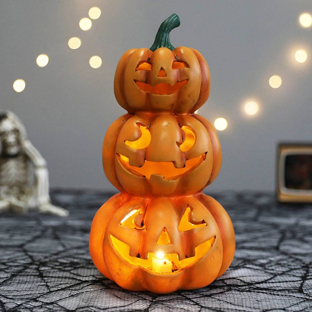 Halloween Light Up Stacked Pumpkins Indoor Outdoor Decor