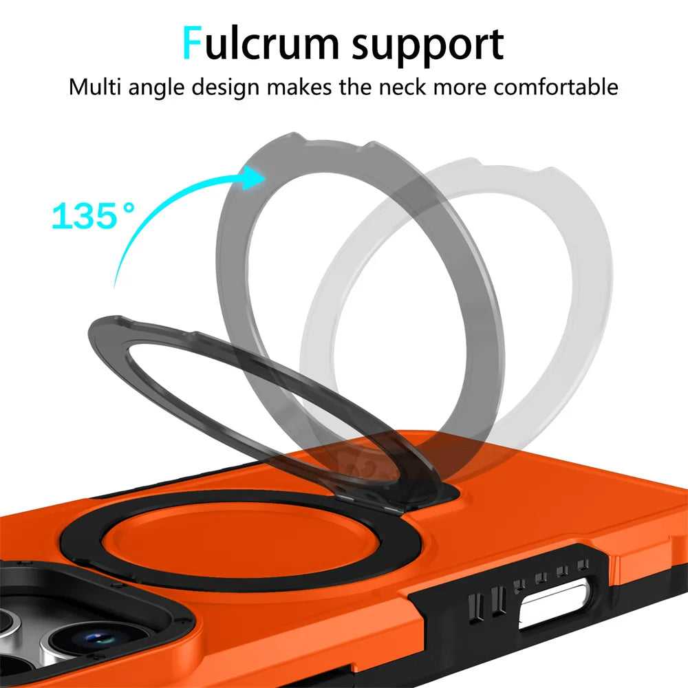 Luxury Anti-Slip Magnetic Stand Phone Case for iPhone 17 16 15 14 13 Pro Max