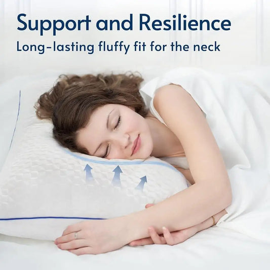 Adjustable Memory Foam Pillows Set 2 Shredded Neck Support