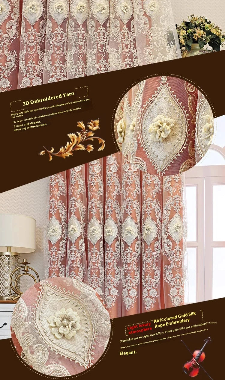 Luxury Vintage Embroidered Sheer Curtain Panel