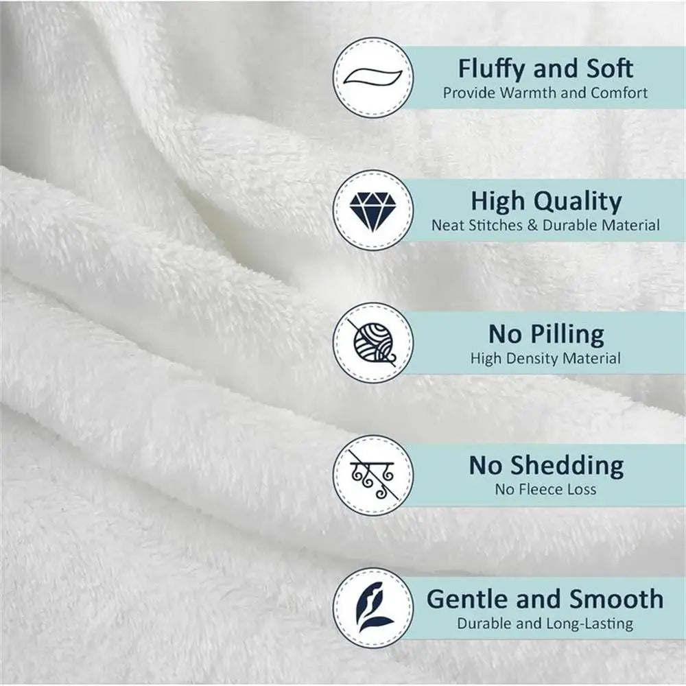 Heart Print Flannel Blanket - Digital Printed Soft Warm Suitable for Sofa Bed Travel Camping Office Beautiful Gift