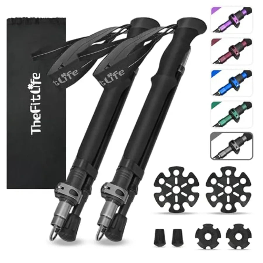Collapsible Trekking Poles for Hiking .Lightweight Folding Walking Sticks for Men & Women