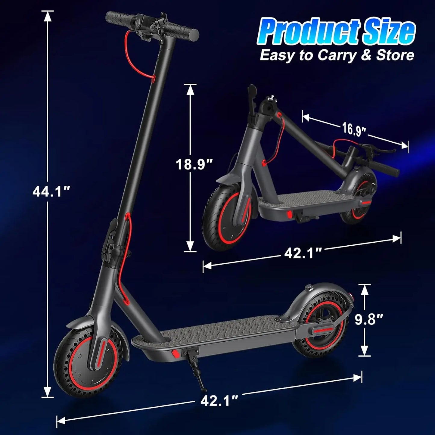 350W Folding Electric Scooter for Adults. Portable Commuter E-Scooter with 36V Battery & 8.5” Solid Tire