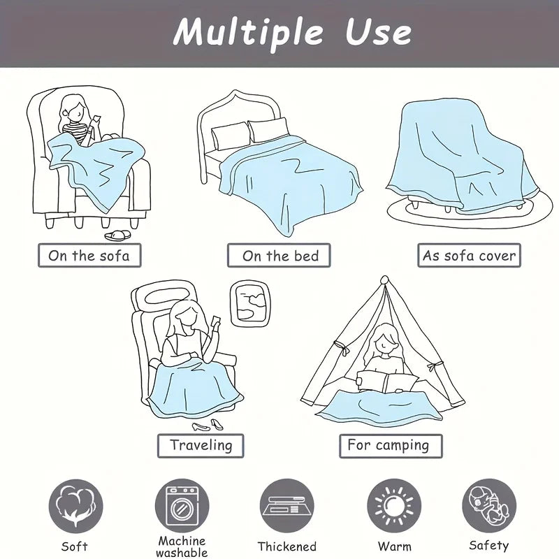 1pc Cozy Highland Cow Print Flannel Throw Blanket - Soft, Warm & Versatile for Couch, Bed, Office, And Travel - Perfect Gift for