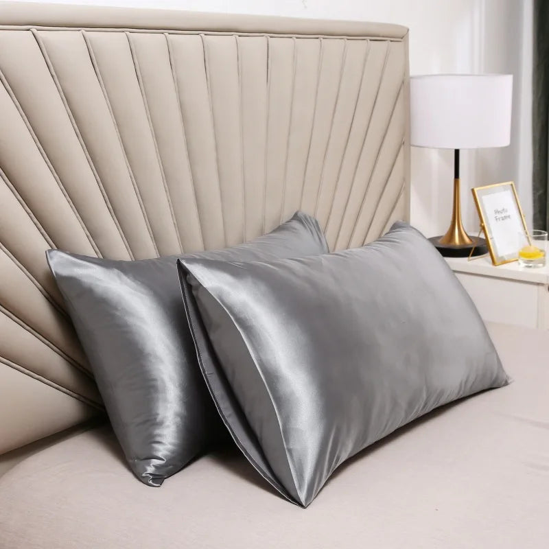 Silky Satin Pillowcase . Soft Hair & Skin Care Pillow Cover (Smooth, Cooling, Anti-Frizz)