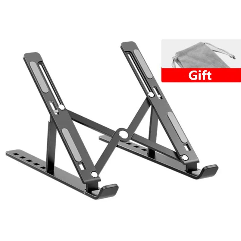Adjustable Folding Aluminum Laptop Stand . Portable Desk Support