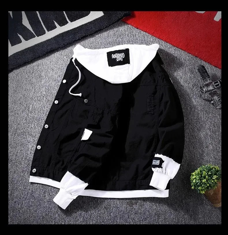 New Spring Autumn Denim Jacket For Men Trendy Korean Style Casual Baseball Uniform Versatile Couple Jacket