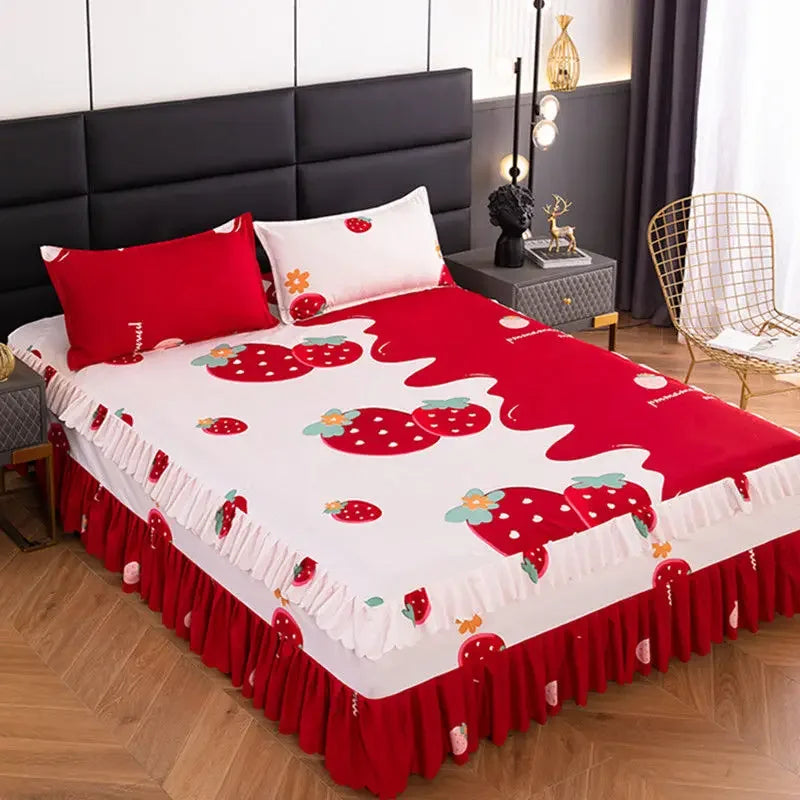 Bedroom Flat Sheets Bed Printed Fashion Modern Queen King Size Washed Cotton Comfortable Bedding Mattress Cover Bedspread New