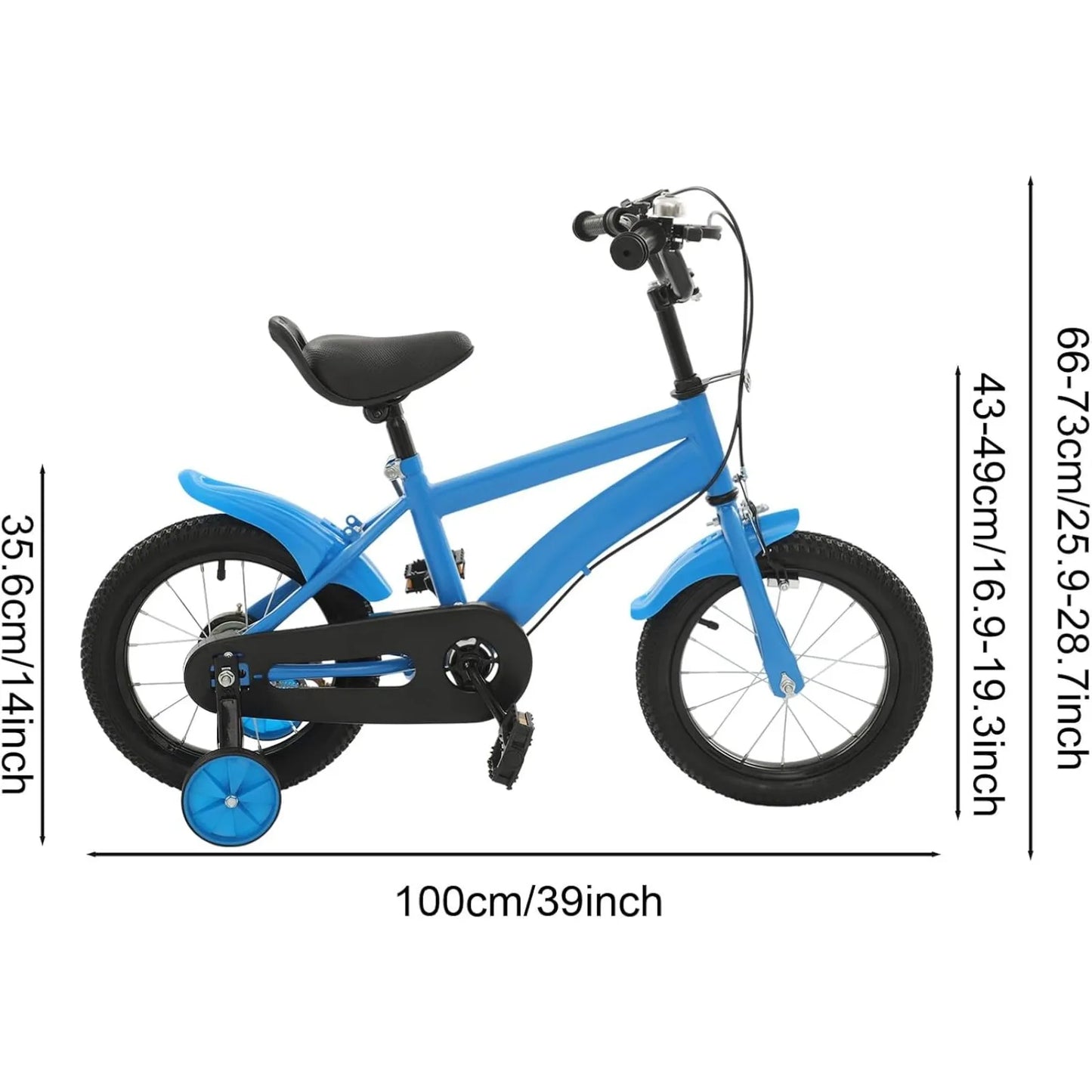 14-Inch Kids Beginner Bicycle with Training Wheels | Adjustable Seat & Handlebars | Children’s Bike for Ages 3–6 | Safe & Durable Ride