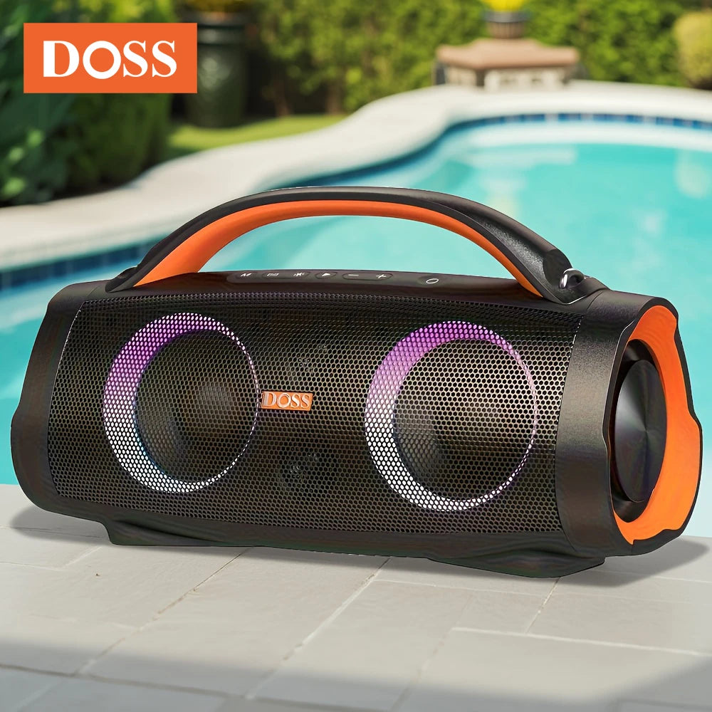 DOSS 100W Portable Bluetooth 5.3 Speaker with Deep Bass, Stereo Sound, IPX6 Waterproof & Long Battery Life