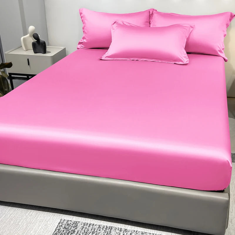 Luxury Satin Fitted Sheet .Silky Soft Deep Pocket Bedding