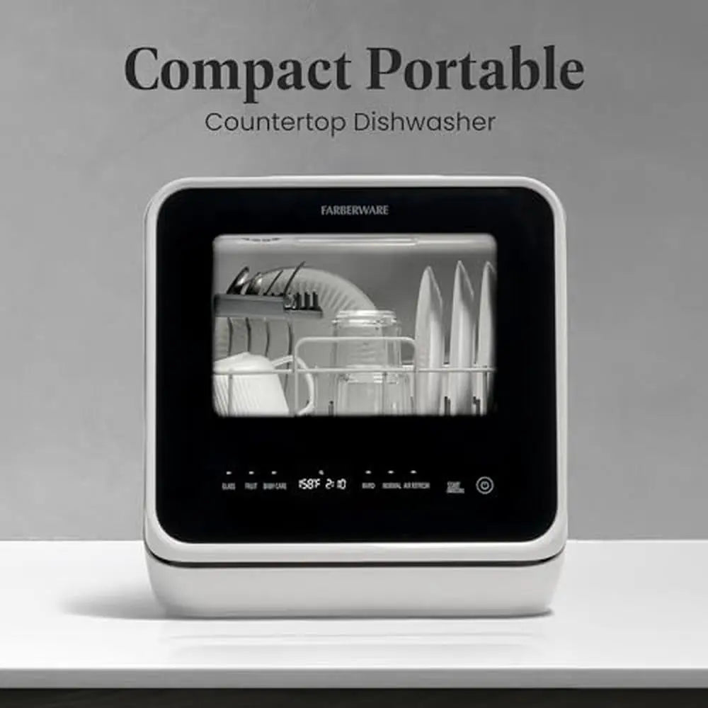 Portable Countertop Dishwasher 5L Water Tank 5-Program Home RV Apartment Washing Glass Baby