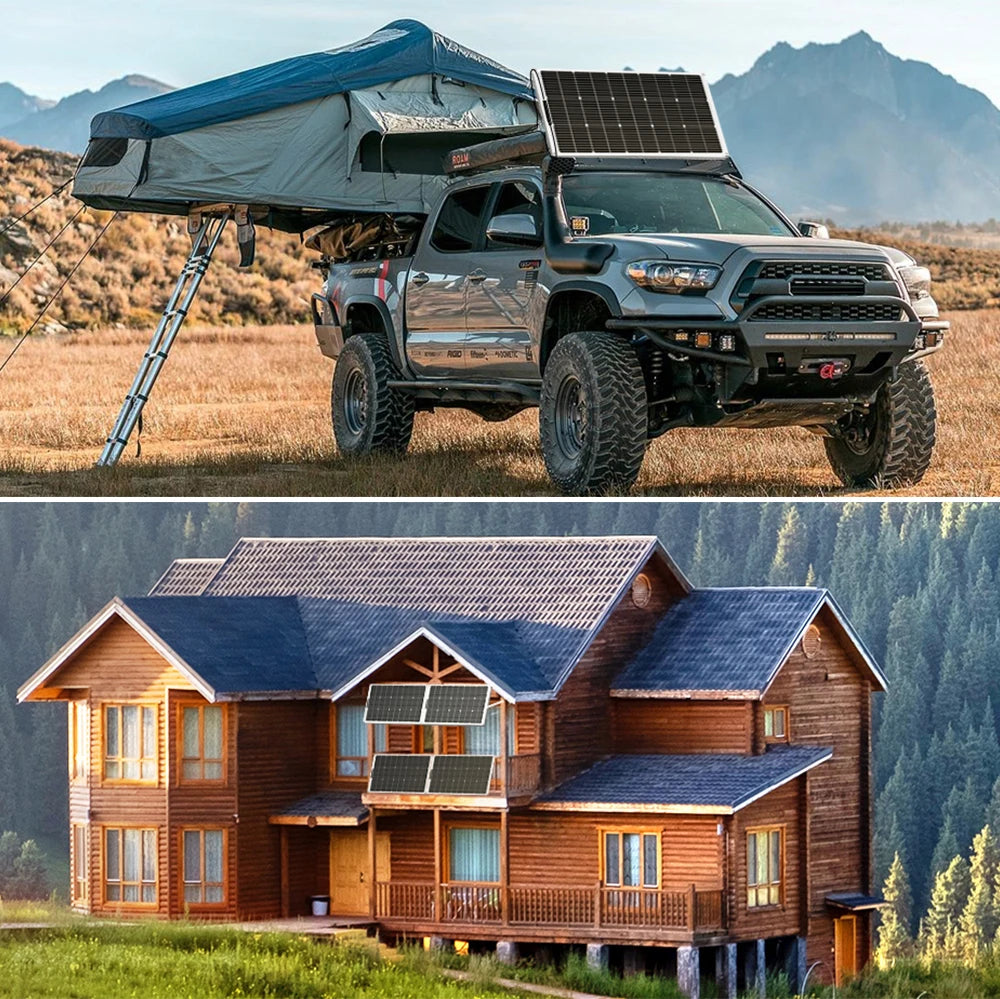 Dokio 18V 100W Flexible Monocrystalline Silicon Solar Panel Rechargeable 12V Battery Waterproof Solar Panel China