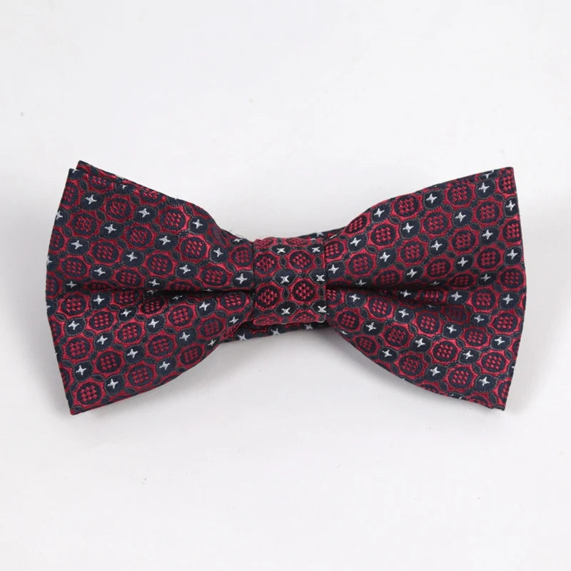 Luxury Men’s Burgundy Tie Set with Pocket Square, Bow Tie & Cufflinks | Wedding & Business Gift Set