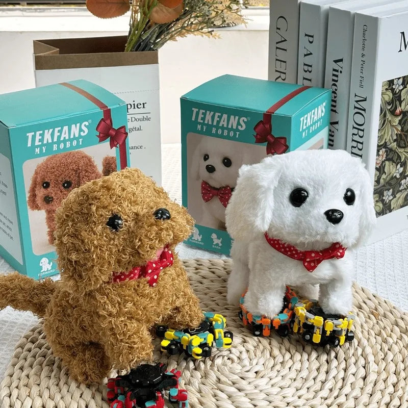 Electric Plush Simulation Dog Teddy Puppy,Walking Electronic Pet Toy, Interactive Robot Pet for Kids, Christmas Gift