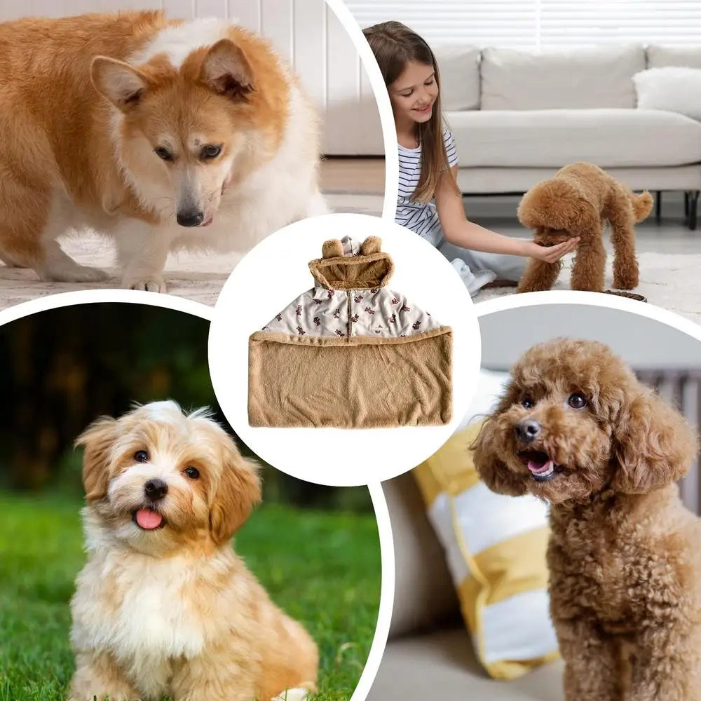 Dog Winter Coat With Hat Cat Cold Weather Coat Wraps Pets Wear Hats And Blankets Cat Cold Weather Coat Wraps Cute Soft