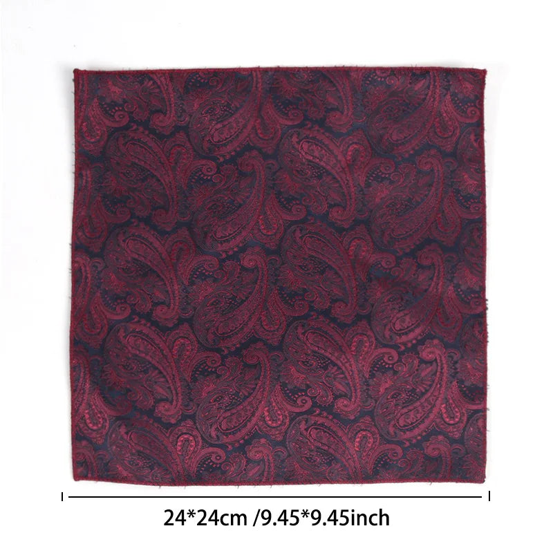 Luxury Men’s Burgundy Tie Set with Pocket Square, Bow Tie & Cufflinks | Wedding & Business Gift Set