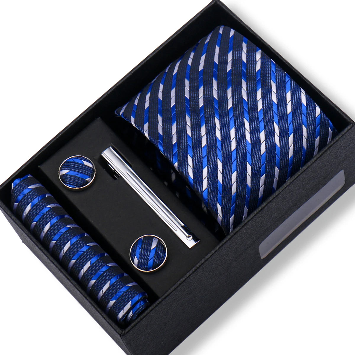 Tie Men With Box Top Quality Business Ties Hanky Cufflink Set Clips Green Necktie Corbatas For Men Wedding In Gift Box Gravatas