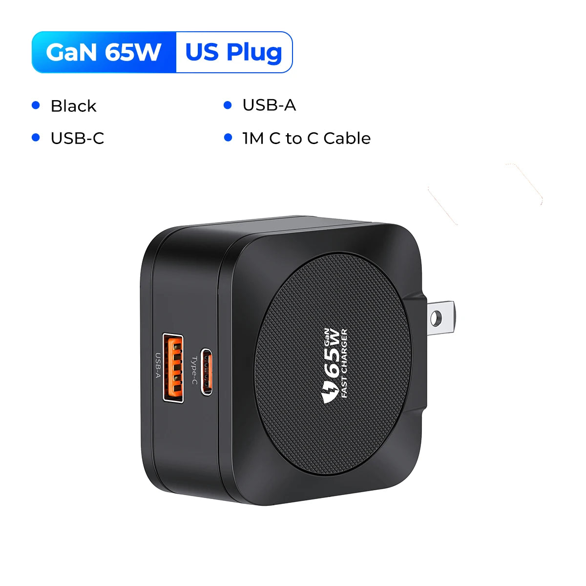 ORICO 65W GaN Charger Fast Charging USB PD Charger Cell Phone Charger Fast Charging Charger Type C for iphone 15/14