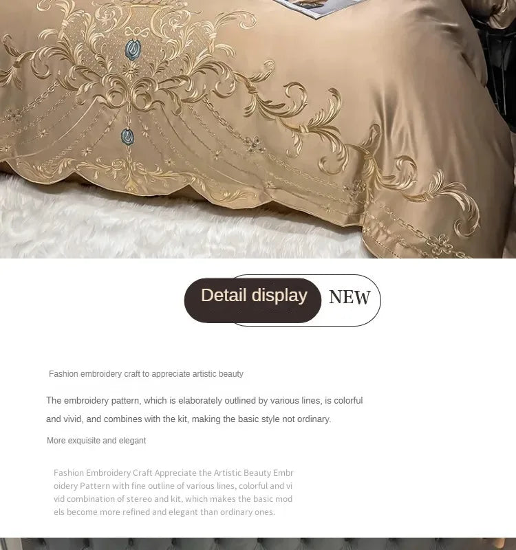 Luxury European-Style 100% Cotton 4-Piece Bedding Set