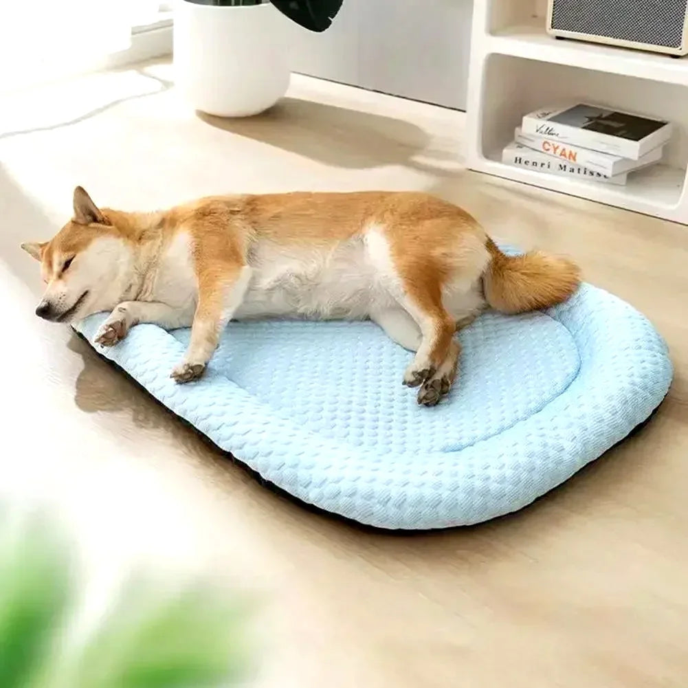 Ice Silk Cooling Dog Bed with Removable Cushion | Summer Pet Sleep Nest for Dogs & Cats
