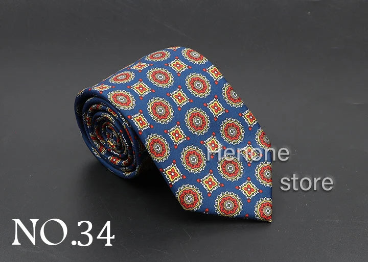 Luxury Floral & Paisley Men’s Silk Necktie .Wedding & Business Tie