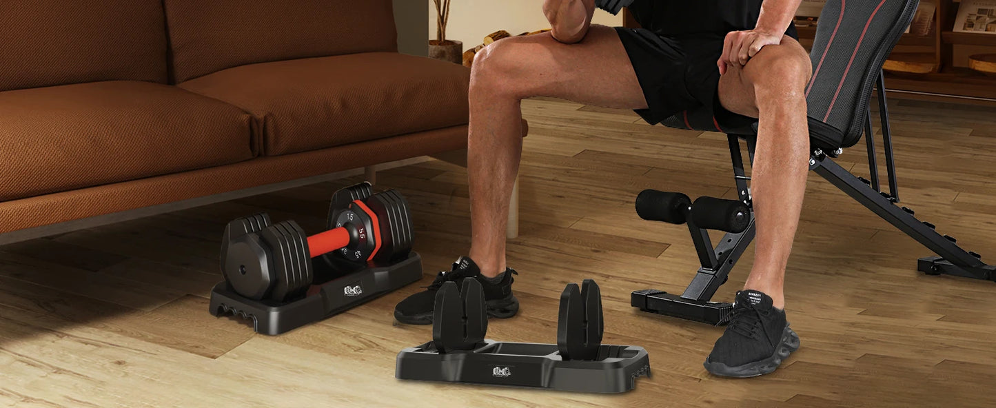 Adjustable Dumbbell Set 5LB–25LB Pair for Home Gym Strength Training