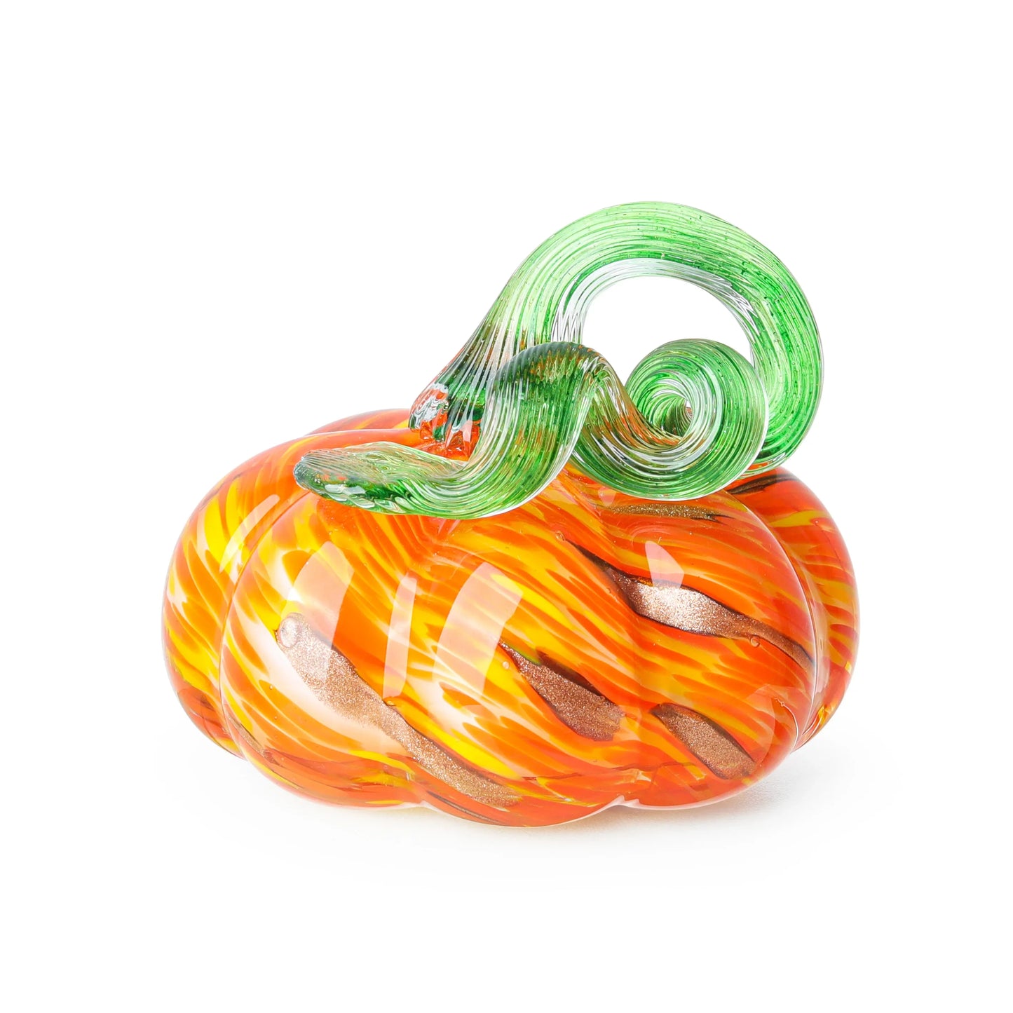 Color Crystal Pumpkin Figurine Collectible Hand Blown Glass Pumpkin Ornament Fall & Harvest Thanksgiving Halloween Gift