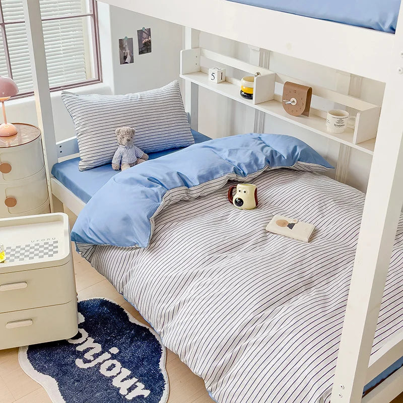 3-Piece Washed Comforter Set. Soft Solid Color Bedding Set