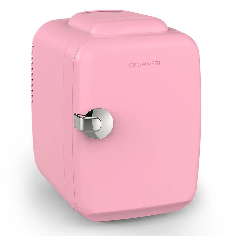 CROWNFUL 4L Mini Fridge – Portable Personal Refrigerator & Warmer for Skincare, Cosmetics, Beverages, Snacks, Office, Bedroom & Travel