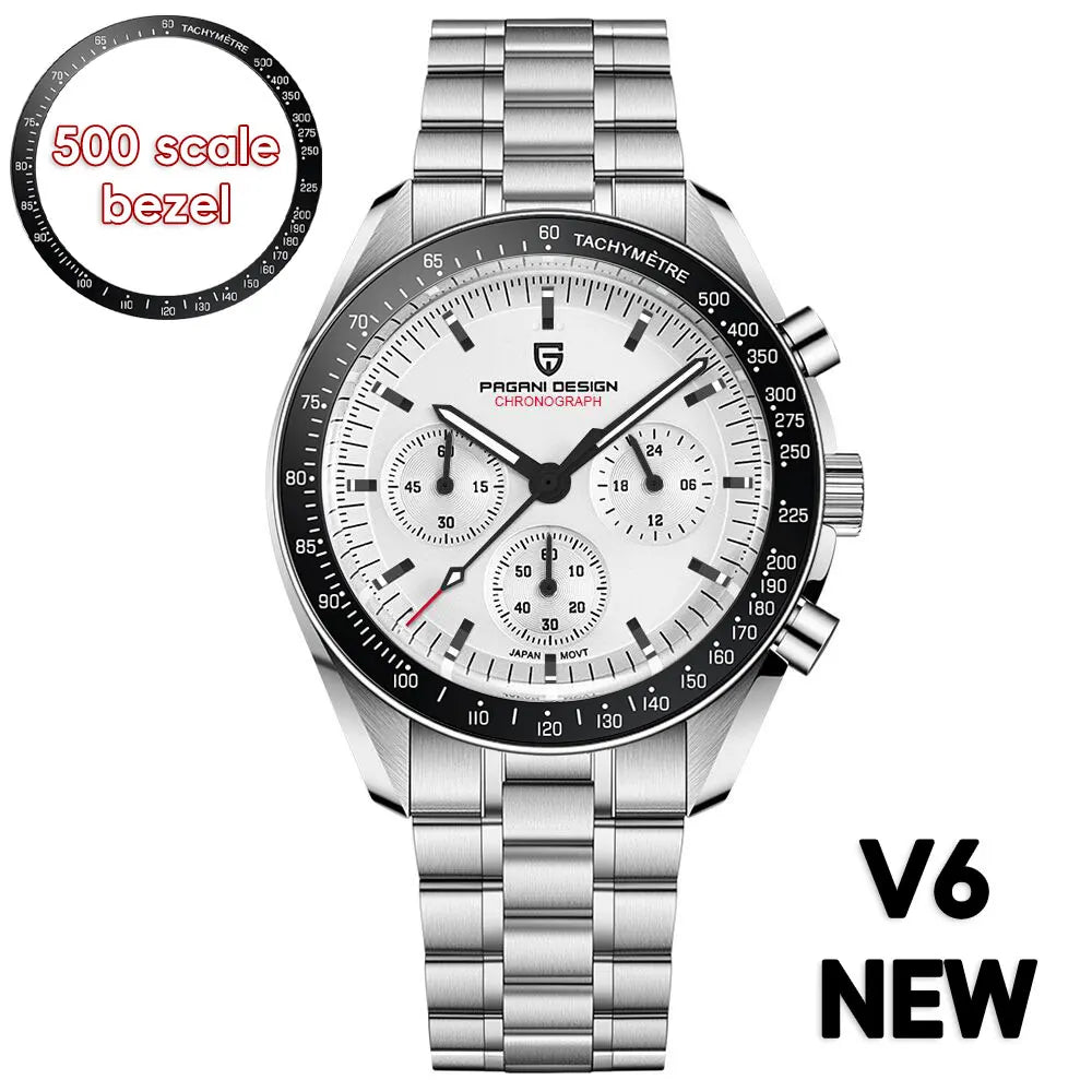Men’s PAGANI DESIGN Watch – Stainless Steel Bracelet & Classic Round Dial
