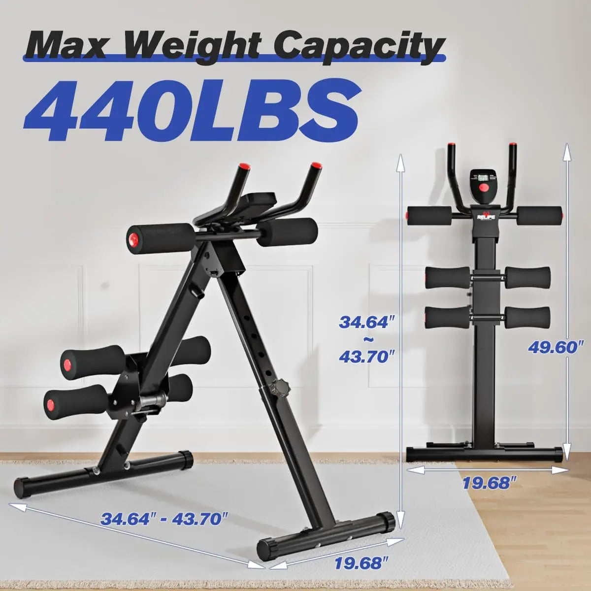 Foldable Core Abdominal Trainer with Adjustable Resistance for Home Gym Workouts
