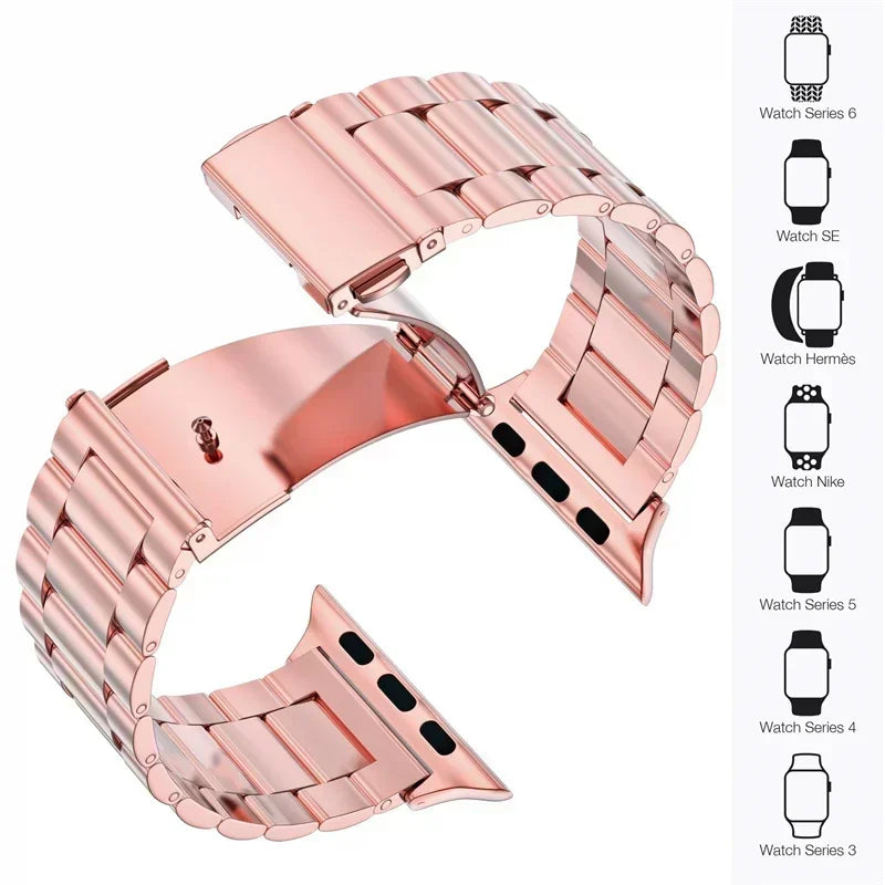 Premium Stainless Steel Apple Watch Band .Luxury Metal Replacement Strap