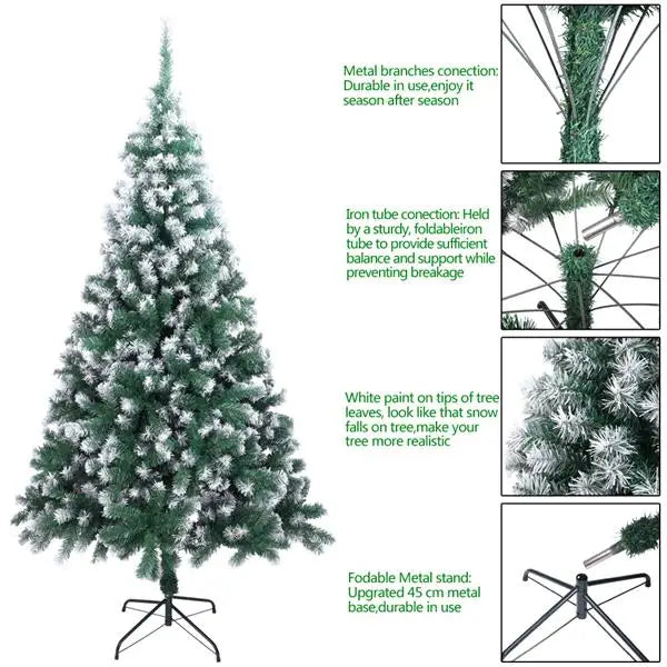 7FT Snow-Flocked Artificial Christmas Tree .870 Branches with Realistic Winter Holiday Design