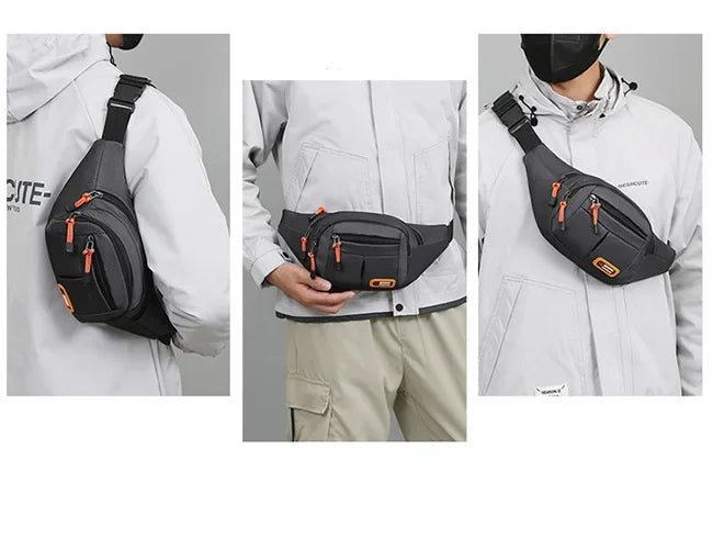 Oxford Waterproof Mobile Waist Bag . Unisex Crossbody Belt Bag for Travel, Hiking & Everyday Use