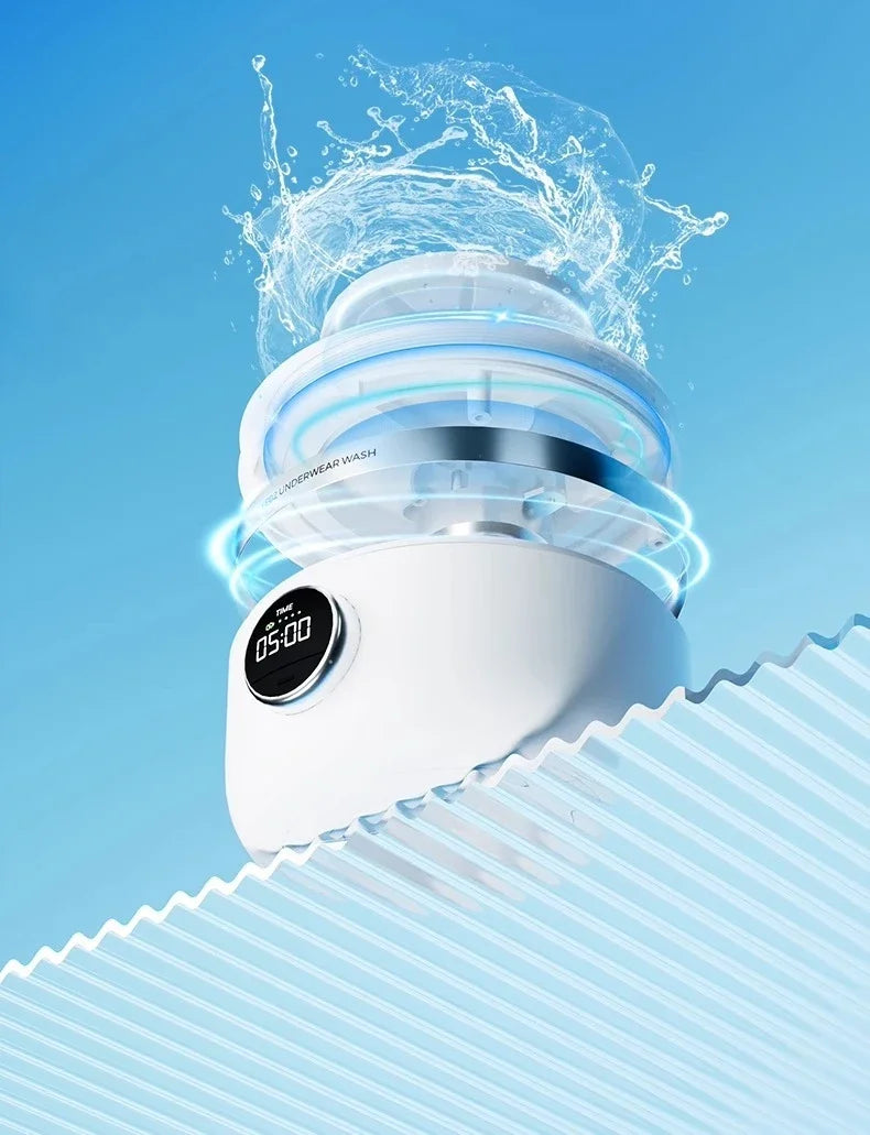 Portable Mini Washer, USB Rechargeable Cordless, 1.2L Capacity For Underwear, Socks & Baby Clothes, 3 Cleaning Modes, Quiet & Compact For Travel, Dorm, Apartment