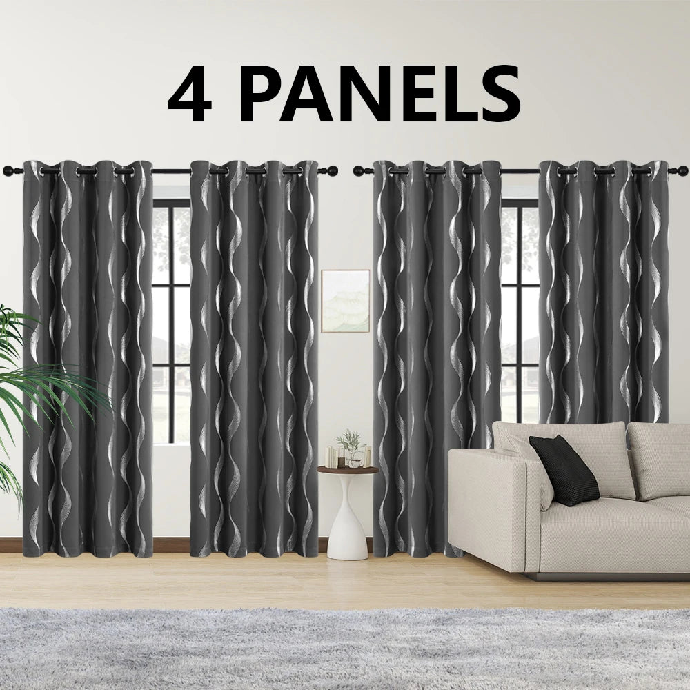 Luxury Blackout Wave Curtain Panel Set