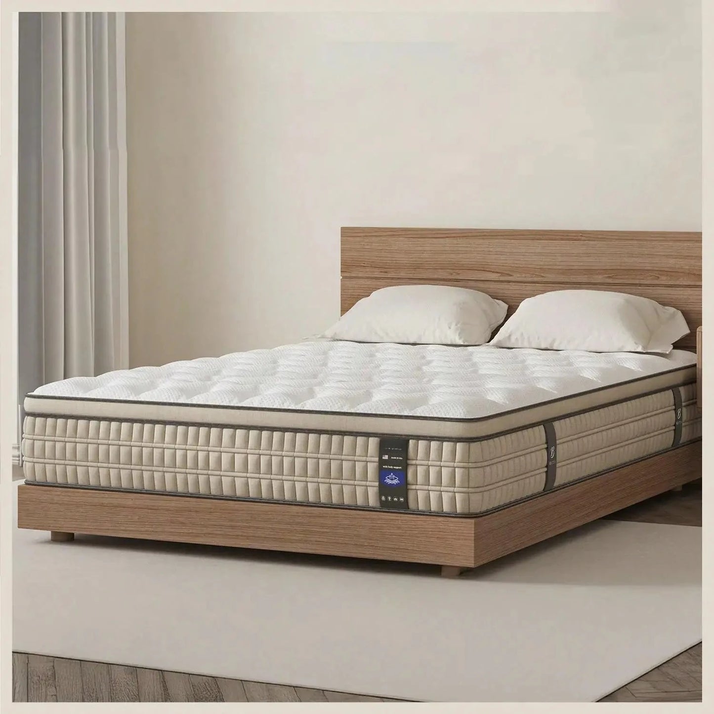 12 Inch Full/King Hybrid Gel Memory Foam Mattress, Queen Size Mattress with Breathable Fabric for Comfortable Sleep