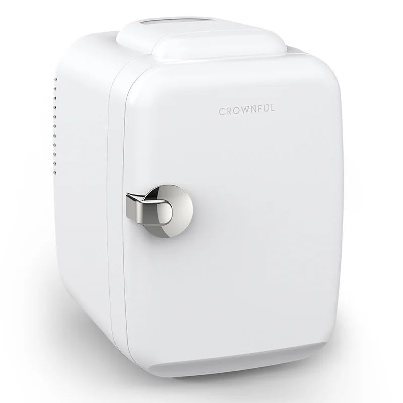 CROWNFUL 4L Mini Fridge – Portable Personal Refrigerator & Warmer for Skincare, Cosmetics, Beverages, Snacks, Office, Bedroom & Travel