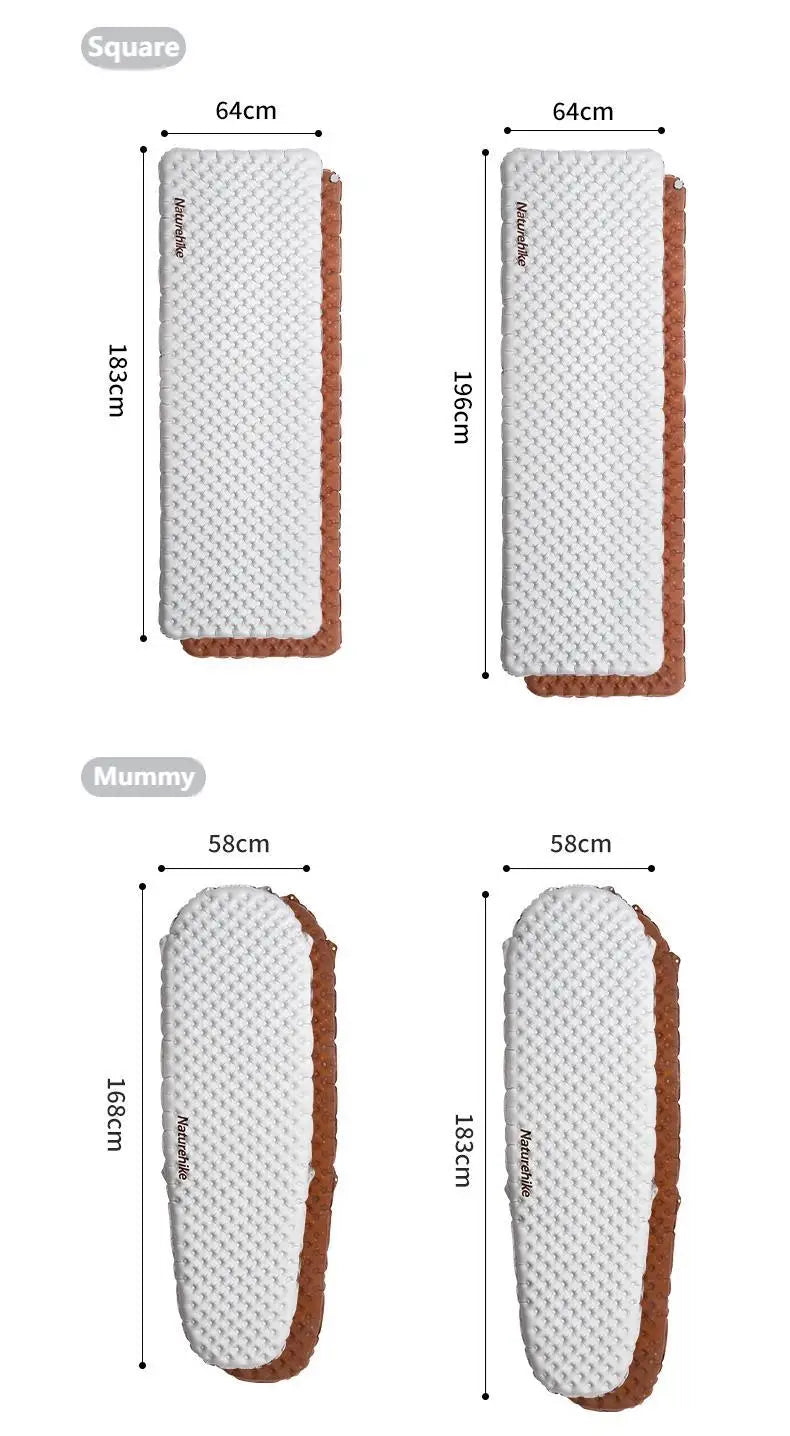 Naturehike R-value5.8 Inflatable Sleeping Mattress Ultralight Portable Folding Warm Cushion Hiking Outdoor Camping Mat Bed Pad