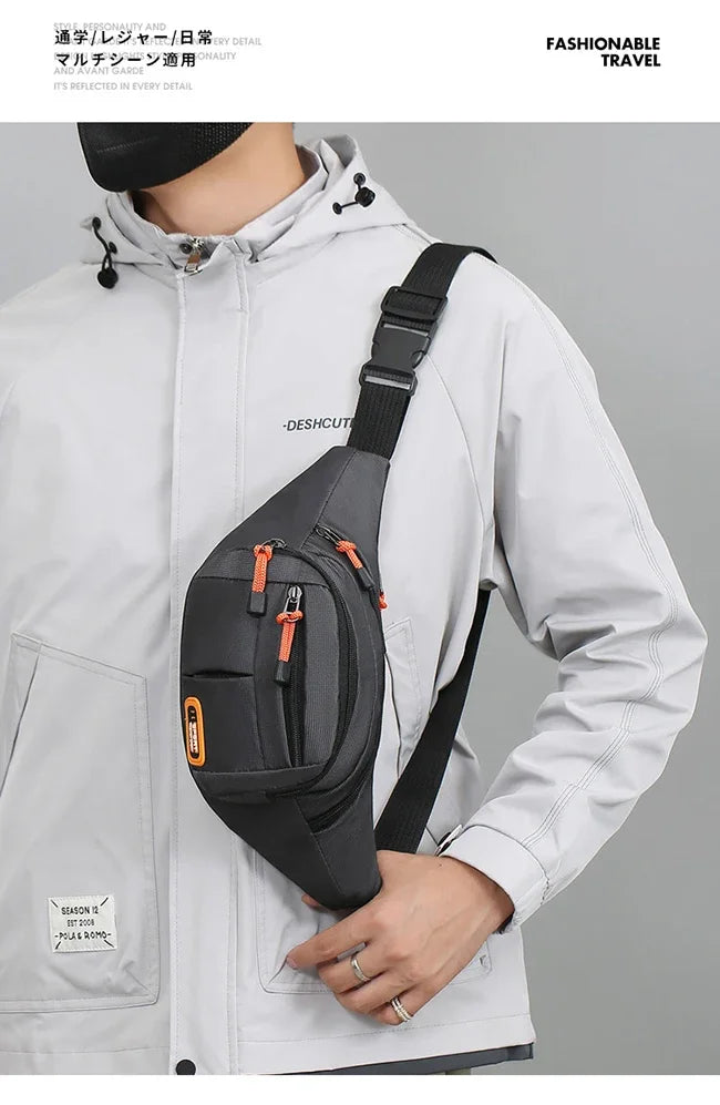 Oxford Waterproof Mobile Waist Bag . Unisex Crossbody Belt Bag for Travel, Hiking & Everyday Use