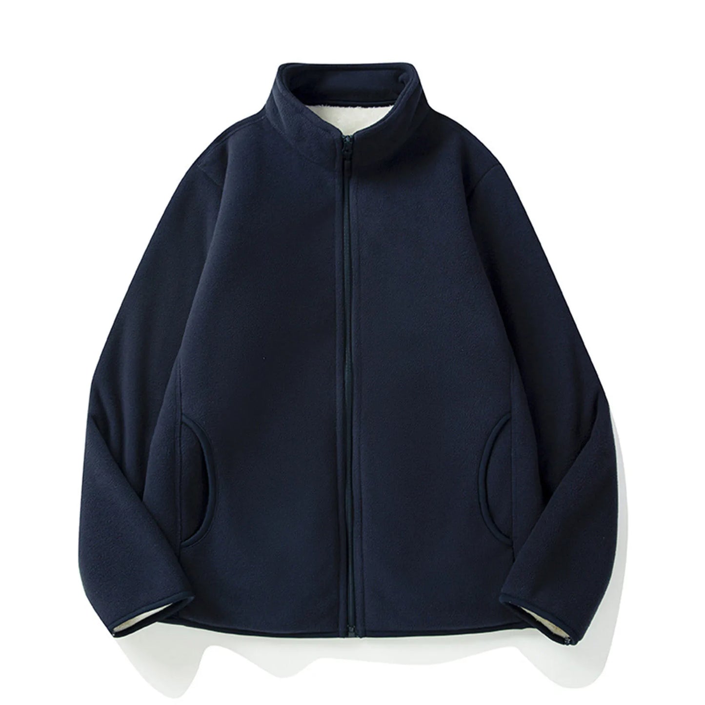 Men’s Warm Fleece Zip Up Jacket .Casual Autumn and Winter Coat