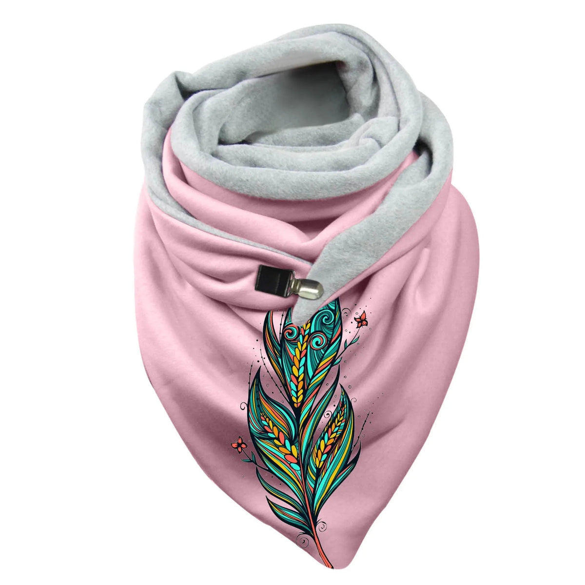 Women’s Embroidered Winter Scarf – Warm Soft Botanical Wrap Shawl