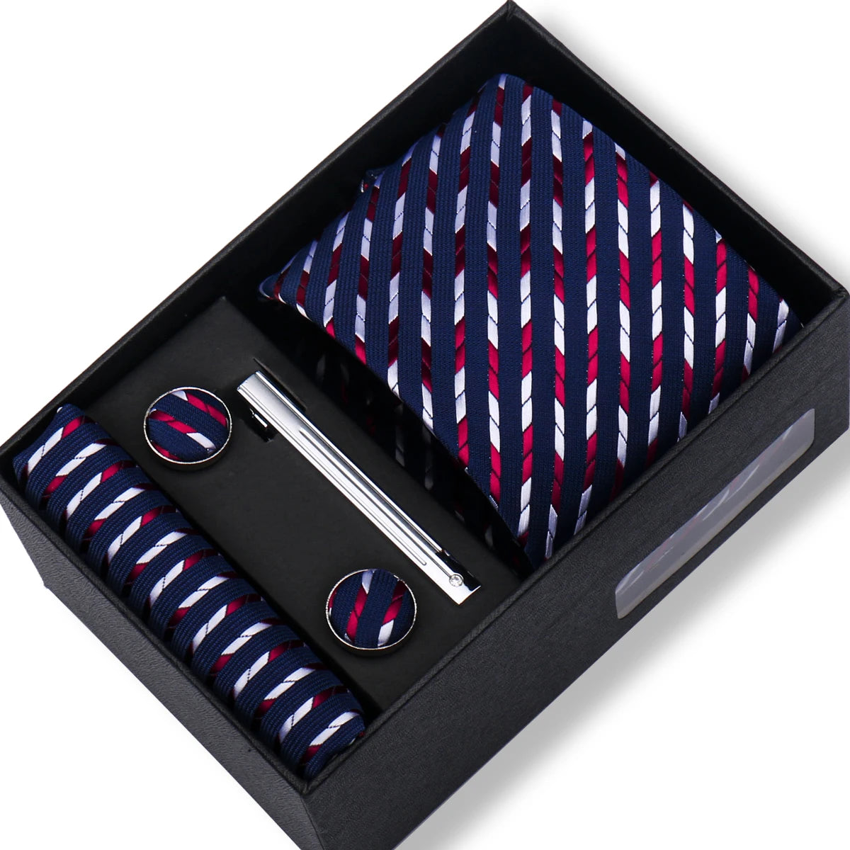 Tie Men With Box Top Quality Business Ties Hanky Cufflink Set Clips Green Necktie Corbatas For Men Wedding In Gift Box Gravatas