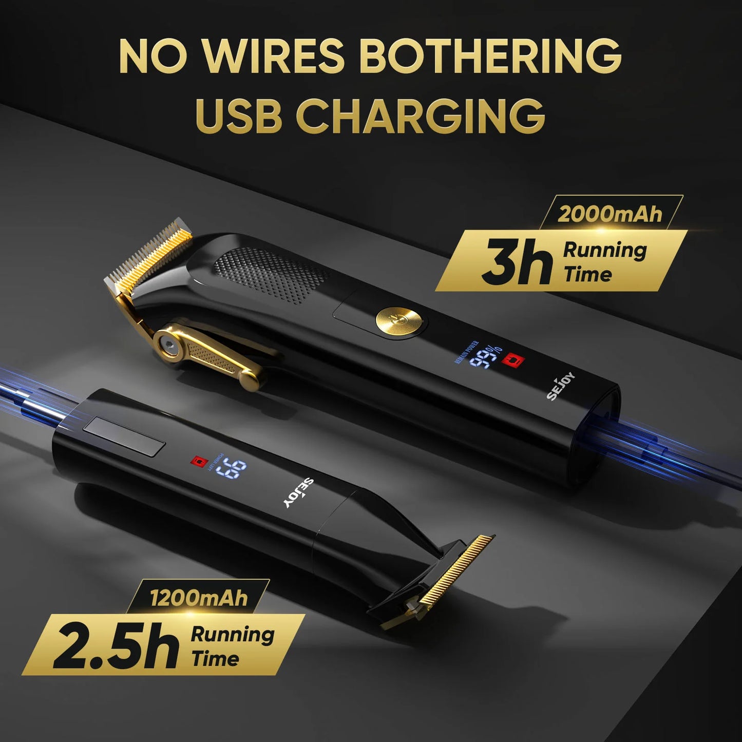 Professional Full Metal Combo Kit Barber Hair Clipper for Men Electric Beard Hair Trimmer Rechargeable Hair Cutting Machine