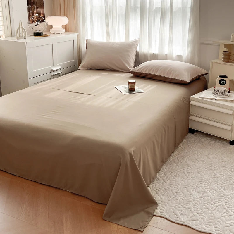 4-Piece Soft Brushed Duvet Cover Set . Solid Color Bedding