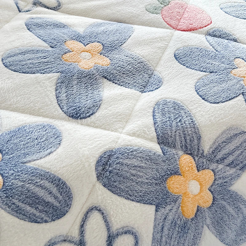 3pcs All-Season Thickened Lamb Wool & Sherpa Quilt Set - Home/Dorm Multi-Person Winter Bedding with 2 Pillowcases