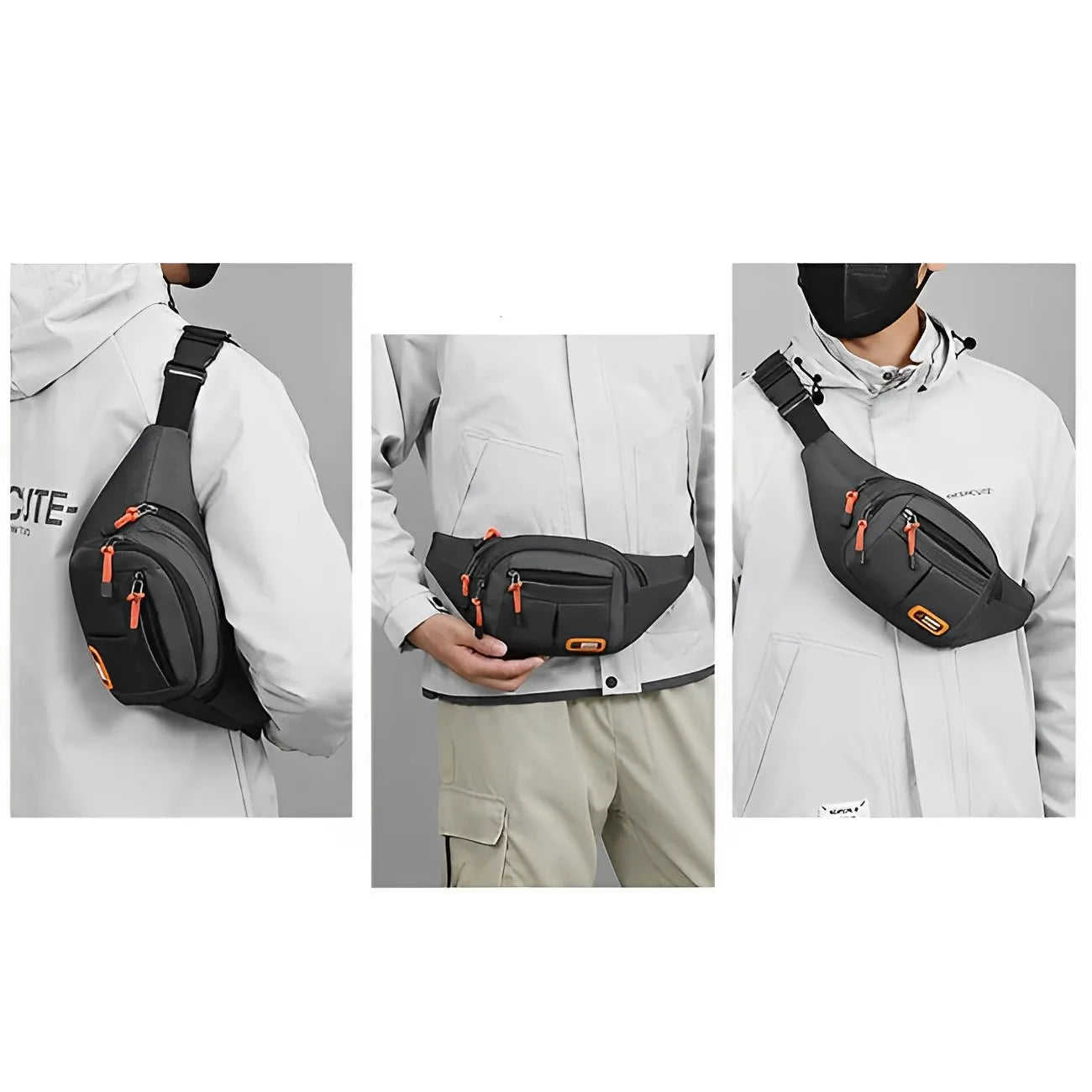 Oxford Waterproof Waist Bag. Unisex Crossbody Belt Bag for Travel, Hiking & Everyday Carry