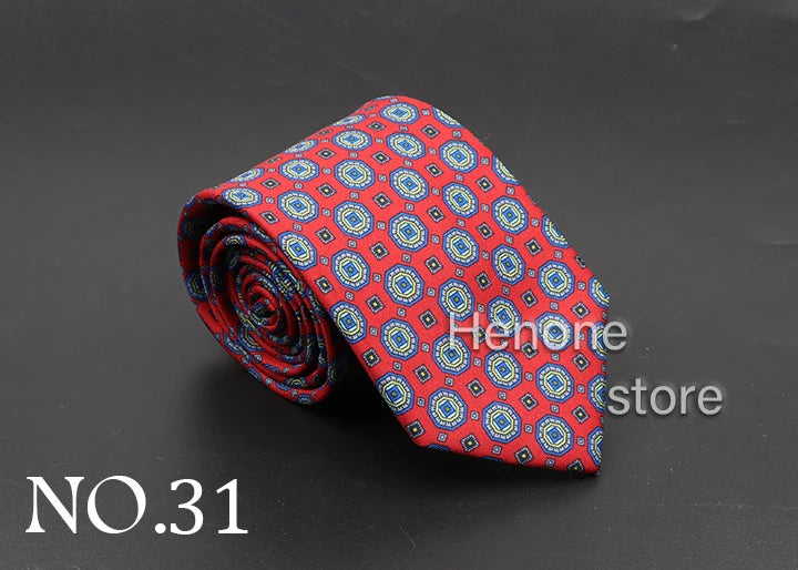 Luxury Floral & Paisley Men’s Silk Necktie .Wedding & Business Tie