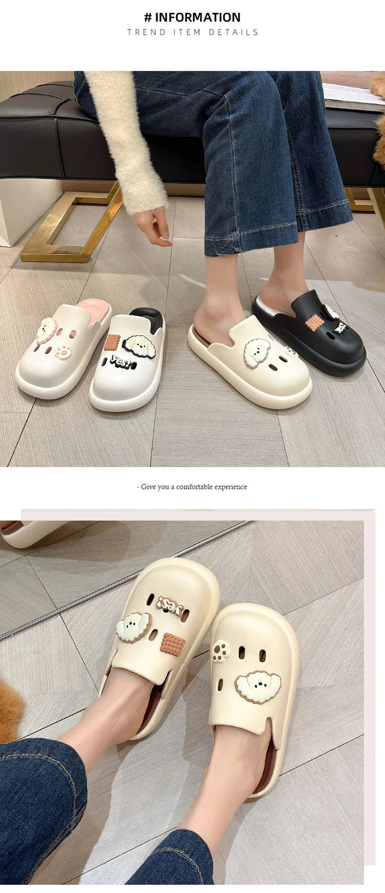 Cute Dog Cartoon Plush House Slippers for Men and Women